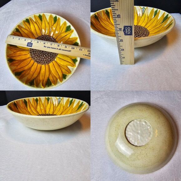 Vintage Vicky Wesley Signed Numbered Sunflower Teapot Bowl Cup Set - Picture 15 of 15